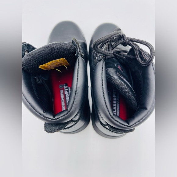 Skechers Workshire Peril ST Black Relaxed Fit Leather Steak Toe High Top Boots - Picture 9 of 9